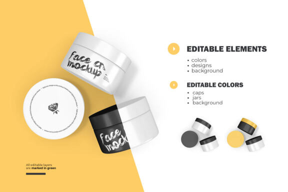 3D Plastic Jars - Cosmetic Product Mockup