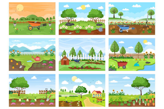 30 Farm Gardener Background Vector