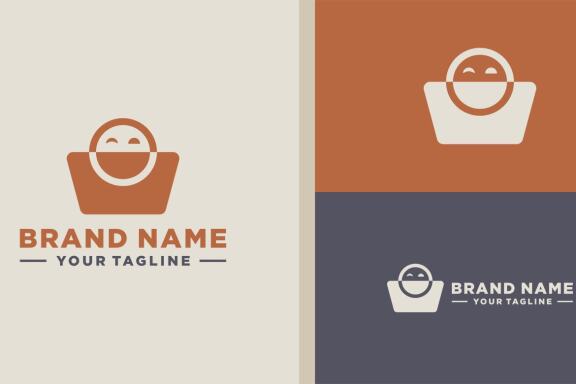 SMILE BASKET LOGO NEGATIVE SPACE EDITABLE
