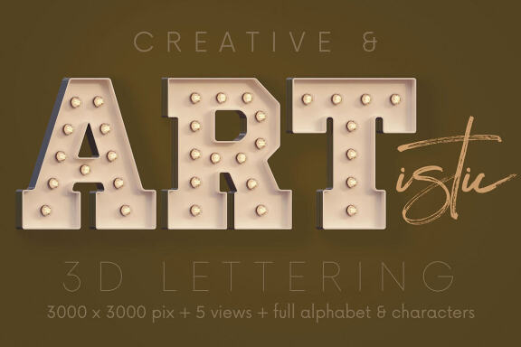 White Marquee - 3D Lettering