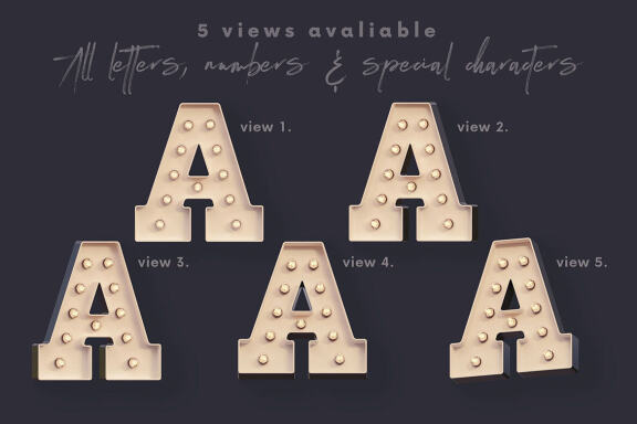 White Marquee - 3D Lettering