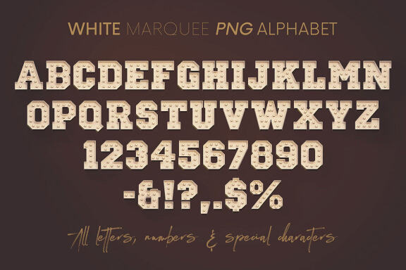 White Marquee - 3D Lettering