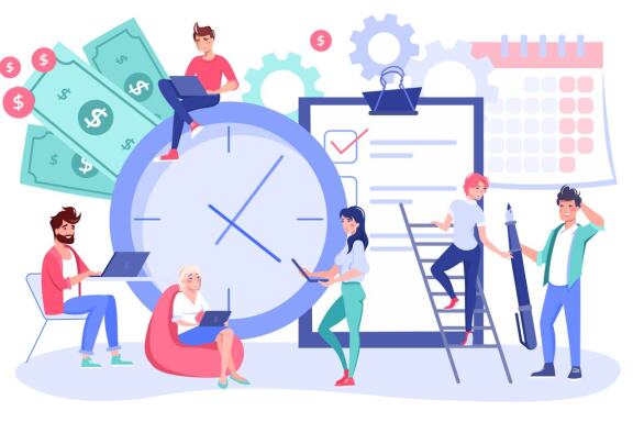 12 vector people scenes on business abstract themes