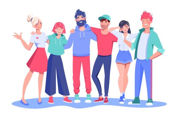 12 vector people scenes on business abstract themes