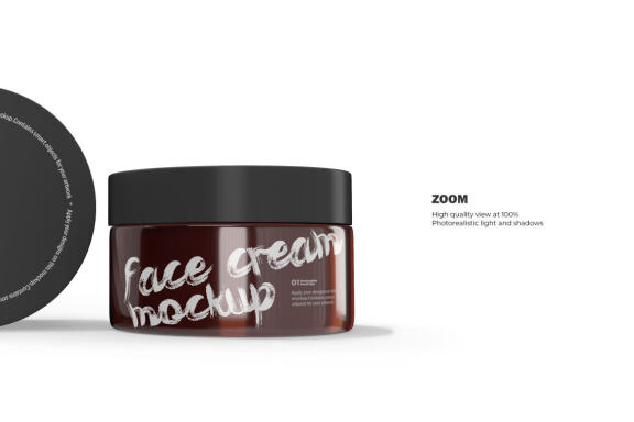 3D Amber Glass Jars - PSD Mockup