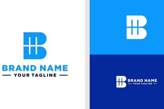 BH MONOGRAM LOGO SIMPLE EDITABLE