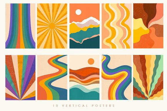 Retro Vibes Abstract Paper