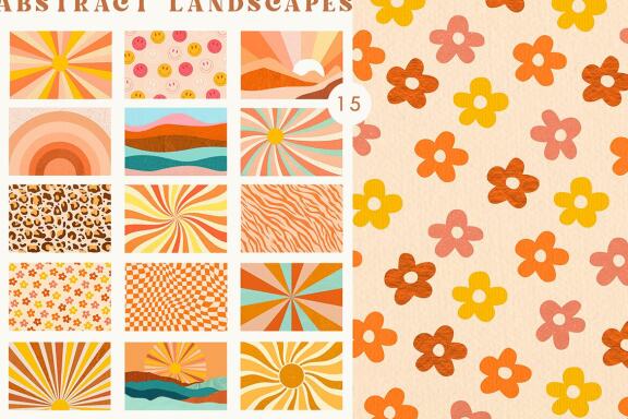 Retro Vibes Abstract Paper