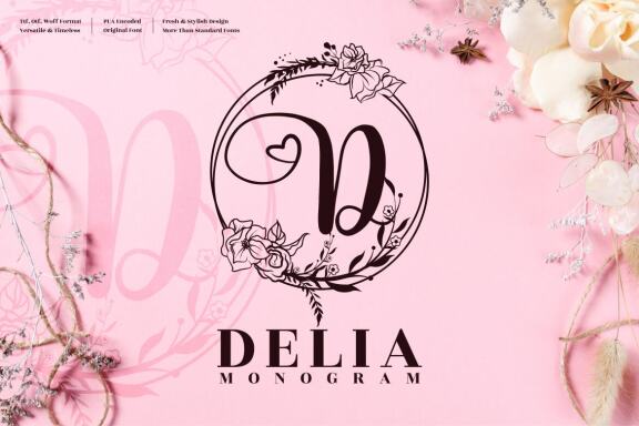 Delia Monogram - Decorative Font