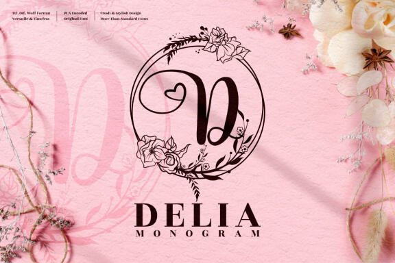 Delia Monogram - Decorative Font