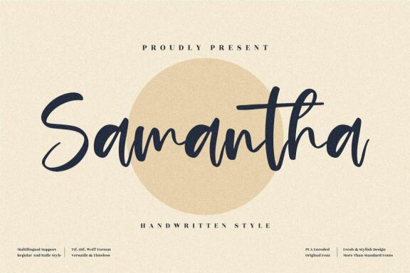 Samantha - Handwritten Script Font
