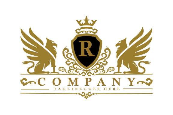 Badges Royal Gryphon Heraldic Logo