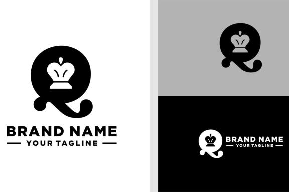 LETTER Q LOGO QUEEN NEGATIVE SPACE EDITABLE