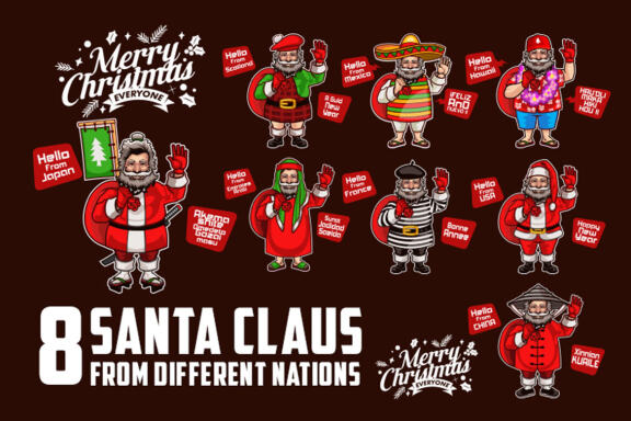 International Santa Cartoon Mascot