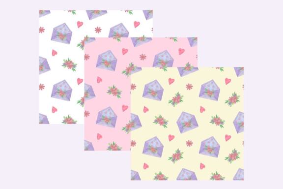 St Valentine's day Love Watercolor Digital Paper pack