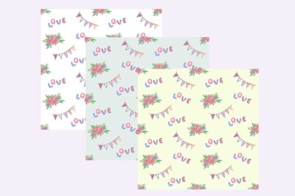 St Valentine's day Love Watercolor Digital Paper pack
