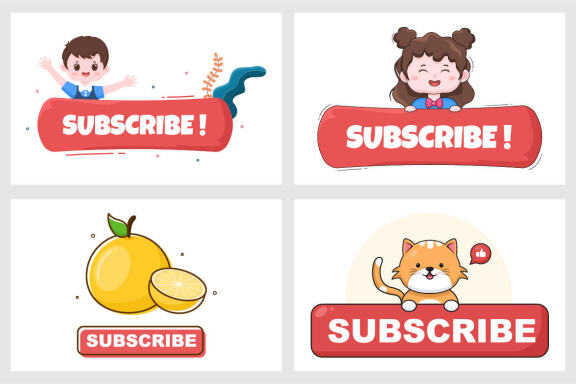 16 Subscribe Icon Button Vector Illustration