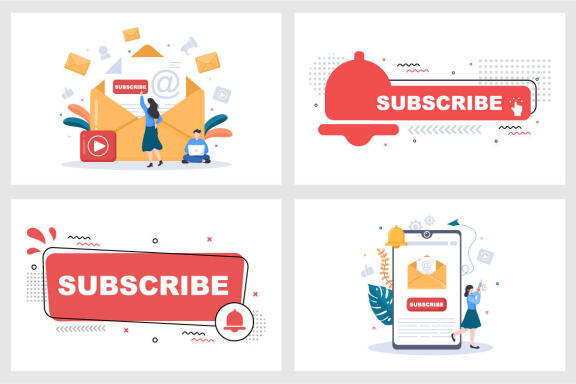 16 Subscribe Icon Button Vector Illustration