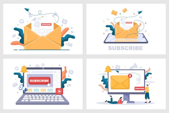 16 Subscribe Icon Button Vector Illustration