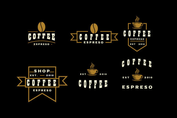 Set of Badges Coffee Logo