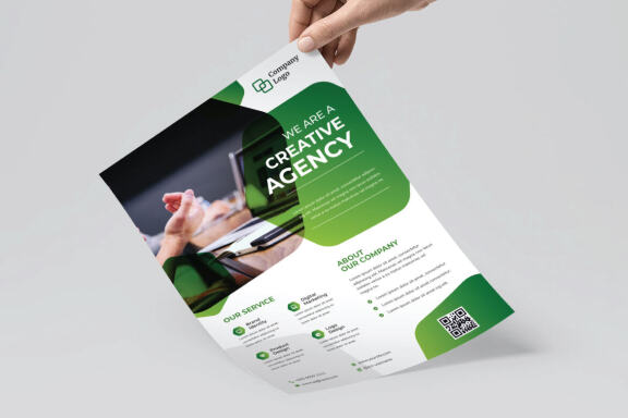 Hexa Green Business Flyer Template