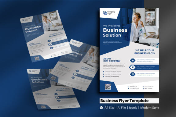 Blue Company Flyer Template