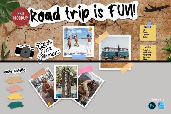 Road Trip Moodboard | Mockup