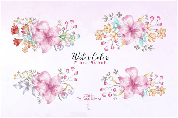 Watercolor Flower Big Clipart Bundle