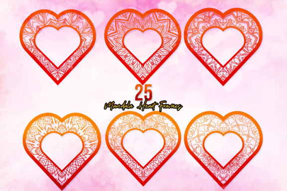 Mandala Hearts Monogram Valentine's Day Bundle