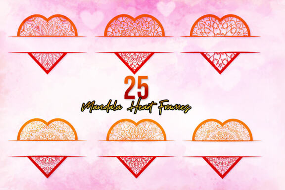 Mandala Hearts Monogram Valentine's Day Bundle