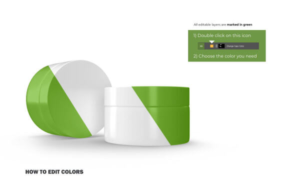 3D Plastic Jars - Cosmetic Product Mockup