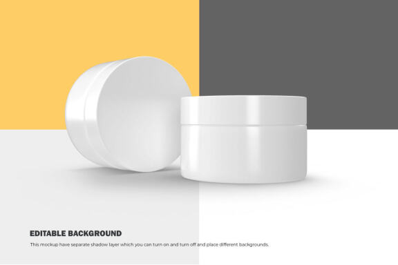 3D Plastic Jars - Cosmetic Product Mockup