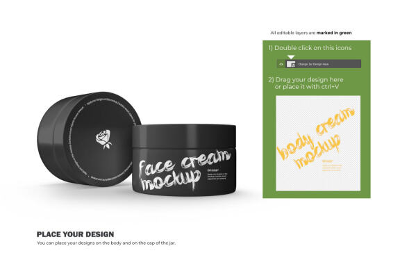 3D Plastic Jars - Cosmetic Product Mockup