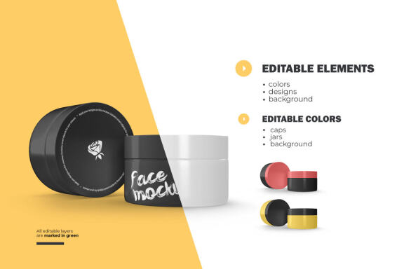 3D Plastic Jars - Cosmetic Product Mockup