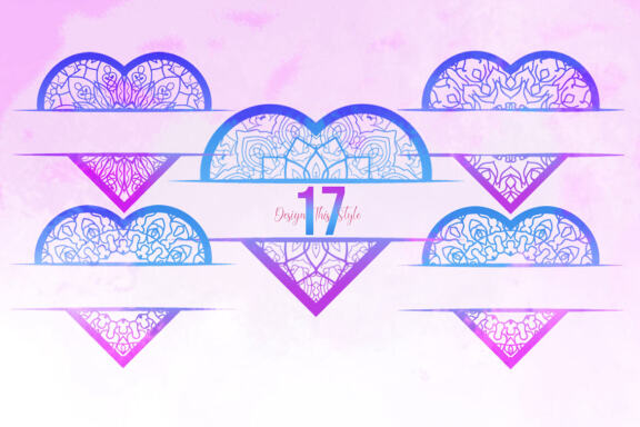 Flower Heart Monogram Sticker Valentine Bundle