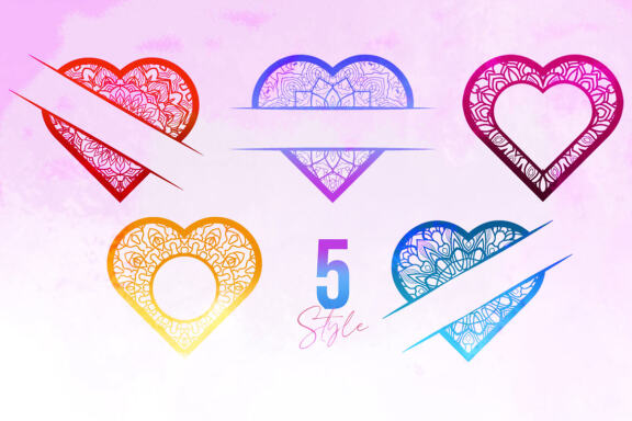 Flower Heart Monogram Sticker Valentine Bundle
