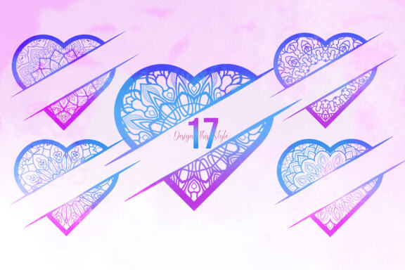 Flower Heart Monogram Sticker Valentine Bundle