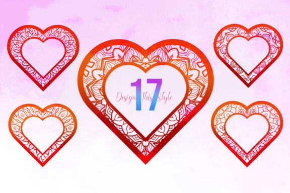 Flower Heart Monogram Sticker Valentine Bundle
