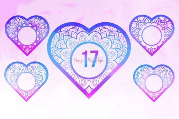Flower Heart Monogram Sticker Valentine Bundle