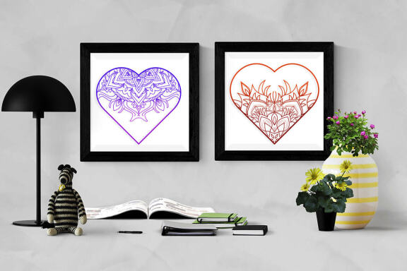 Mandala Heart Sticker Bundle