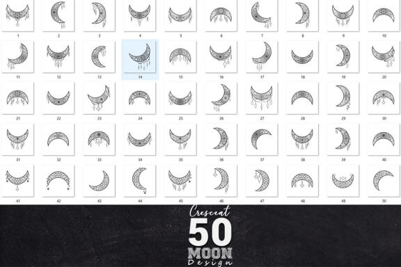 Crescent Moon Silhouette cutting Bundle