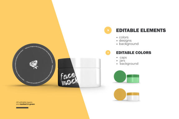 3D Plastic Jars - Cosmetic Product Mockup