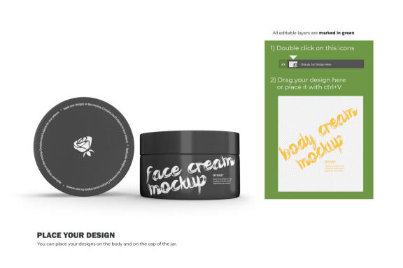 3D Plastic Jars - Cosmetic Product Mockup