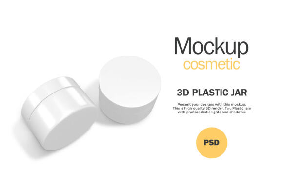 3D Plastic Jars - Cosmetic Product Mockup