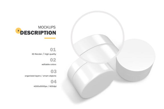 3D Plastic Jars - Cosmetic Product Mockup