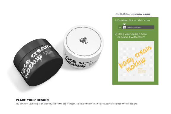 3D Plastic Jars - Cosmetic Product Mockup