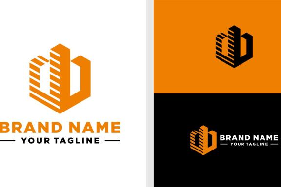 DB LOGO HEXAGONAL BUILDING EDITABLE