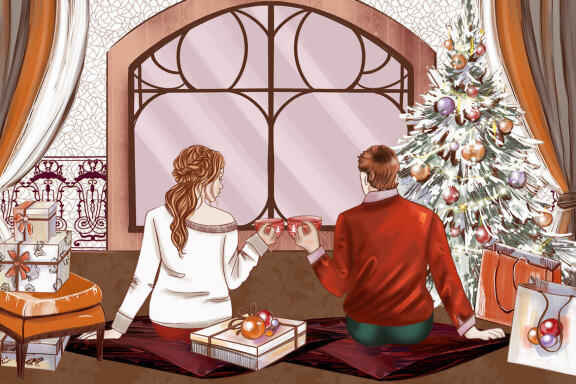 Winter Couples Clipart, Holiday Portrait Maker Customizable