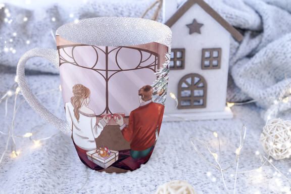 Winter Couples Clipart, Holiday Portrait Maker Customizable