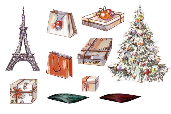 Winter Couples Clipart, Holiday Portrait Maker Customizable
